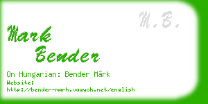 mark bender business card